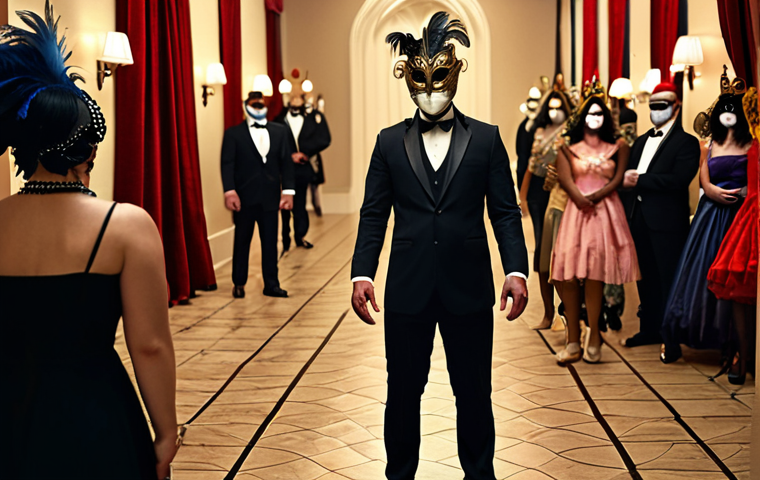 **Image Prompt:** *Modern masquerade ball, digital etiquette rules displayed, focus on respect and clear communication, soft lighting.*