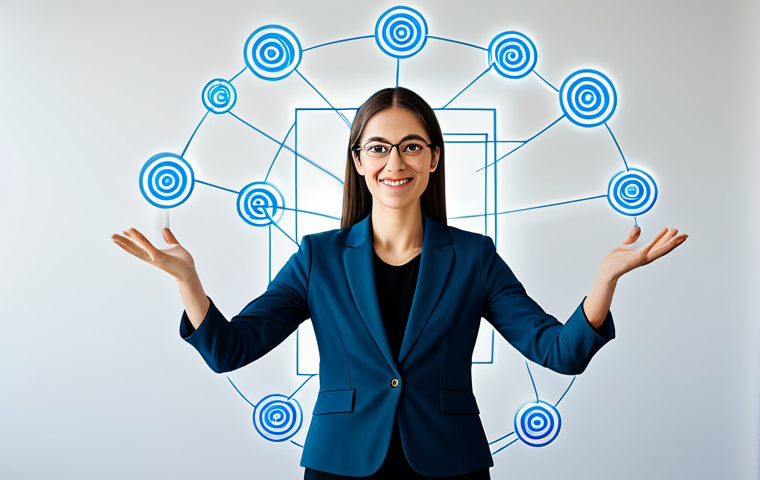 A confident, professional person, fully clothed in modest business attire, standing in a natural pose, looking directly at the viewer with an open, authentic expression, suggesting genuine connection. One hand subtly gesturing towards a transparent, abstract digital overlay that represents their personal brand or online presence, showing data flows or network connections. Background is a minimalist, bright modern office or creative studio with soft, diffused lighting and abstract digital lines. High-resolution, professional photography style, sharp focus, vibrant colors. safe for work, appropriate content, fully clothed, professional, perfect anatomy, correct proportions, natural pose, well-formed hands, proper finger count, natural body proportions.