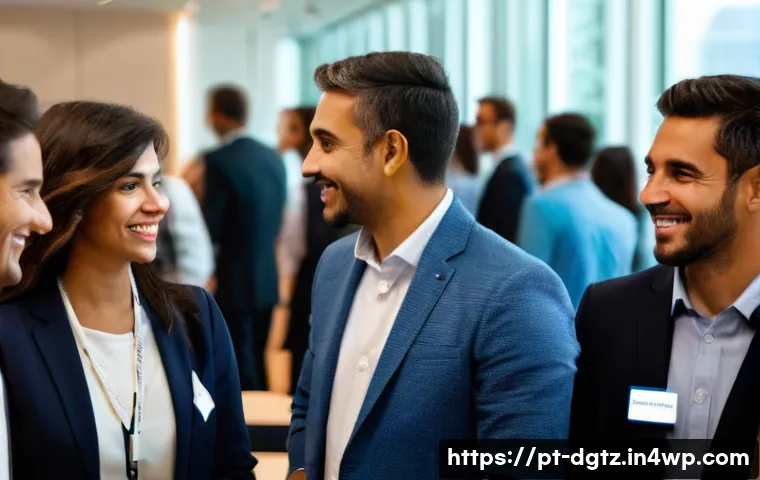 전문가의 경험을 통한 실질적 네트워킹 전략 - A professional networking event in a modern conference room in São Paulo, Brazil, featuring diverse ...