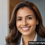 Home 19 LinkedIn을 활용한 효과적인 네트워킹 방법 - A professional portrait of a confident Brazilian businesswoman in her early 30s, dressed in smart ca...