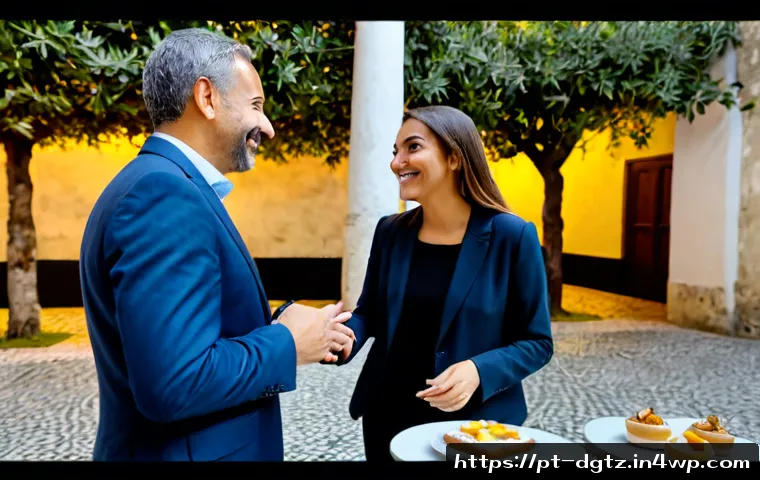 해외 네트워킹을 위한 문화적 접근법 - Photorealistic international networking reception in Lisbon, Portugal, diverse professionals from Br...