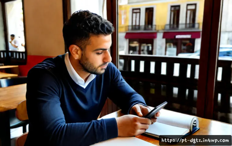 효과적인 네트워킹을 위한 개인 목표 설정법 - Photorealistic scene of a Portuguese professional in a bright Lisbon café, thoughtfully setting pers...